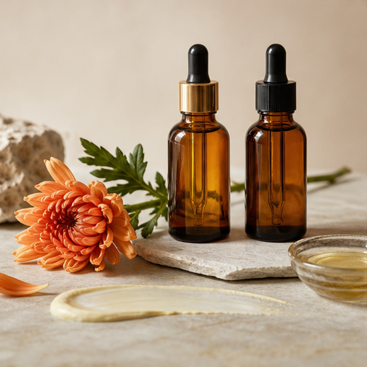 Retinol and retinal comparison still life